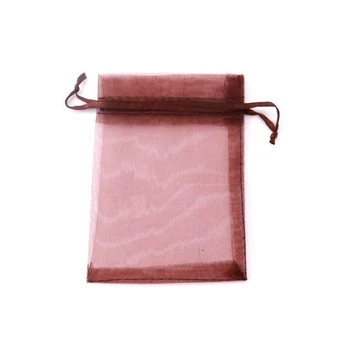 Tüll tasak (12), kb. 7x9 cm, barna (10 db)