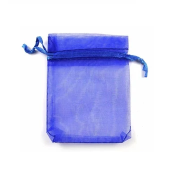 Tüll tasak (26), kb. 7x9 cm, királykék (10 db)