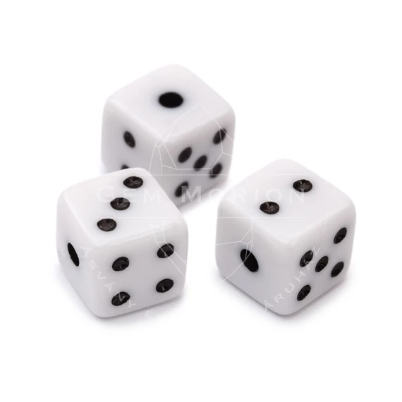 Akril dobókocka köztes dísz, 7,5x7,5 mm