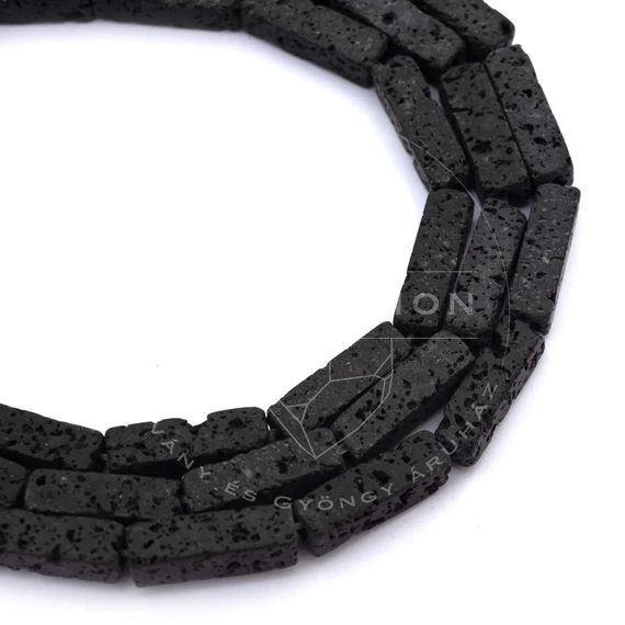 Lávakő tégla szál, 14x3 mm, kb. 39 cm