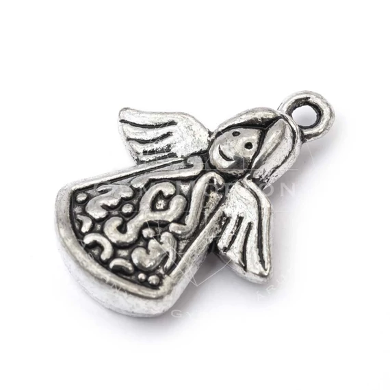 Angyal medál, 18x16x5 mm (3 db)