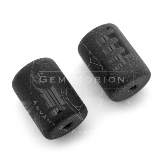 Fekete horoszkóp (szűz) köztes dísz, henger, kb. 14x10 mm (1 db)