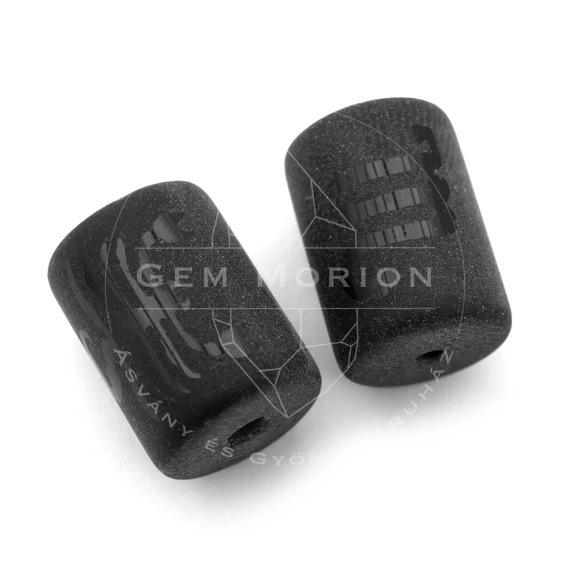 Fekete horoszkóp (skorpió) köztes dísz, henger, kb. 14x10 mm (1 db)