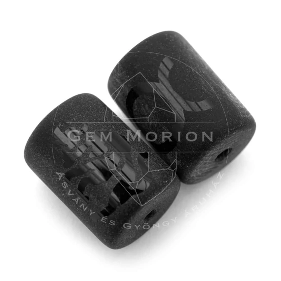 Fekete horoszkóp (bika) köztes dísz, henger, kb. 14x10 mm (1 db)