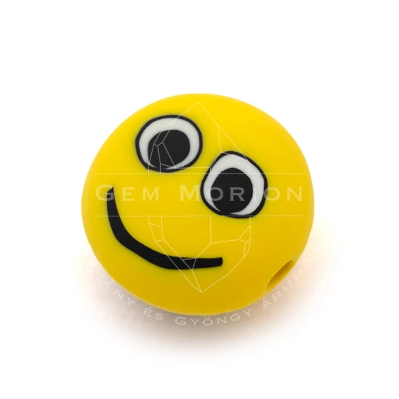 Polymer emoji, 1.minta, köztes dísz, kb. 10-13 mm