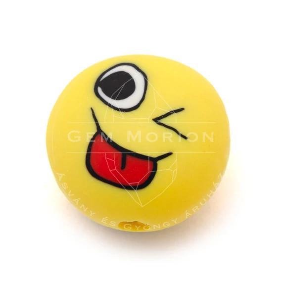 Polymer emoji, 2.minta, köztes dísz, kb. 10-13 mm