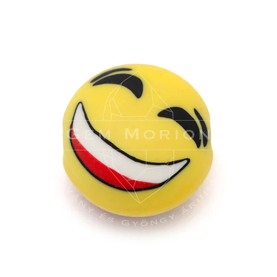 Polymer emoji, 5.minta, köztes dísz, kb. 10-13 mm