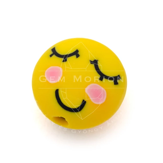 Polymer emoji, 6.minta, köztes dísz, kb. 10-13 mm