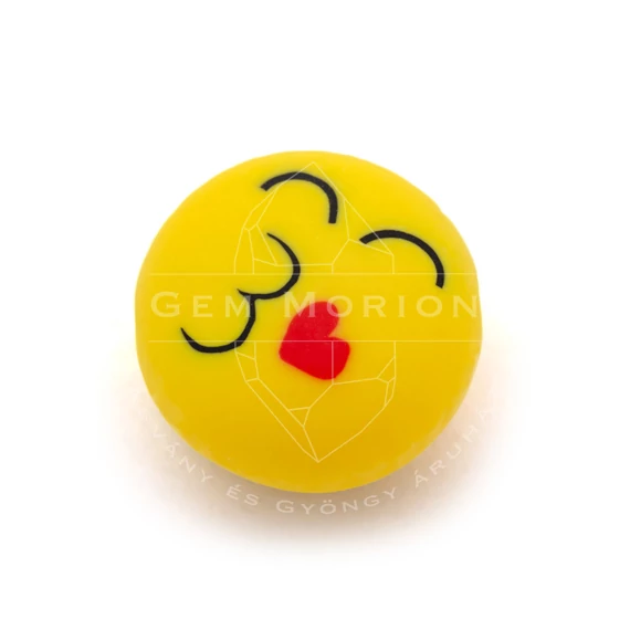 Polymer emoji, 8.minta, köztes dísz, kb. 10-13 mm