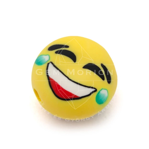 Polymer emoji, 9.minta, köztes dísz, kb. 10-13 mm