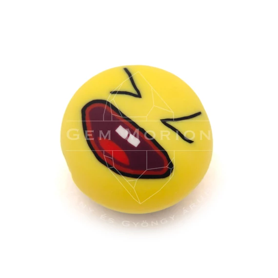 Polymer emoji, 10.minta, köztes dísz, kb. 10-13 mm