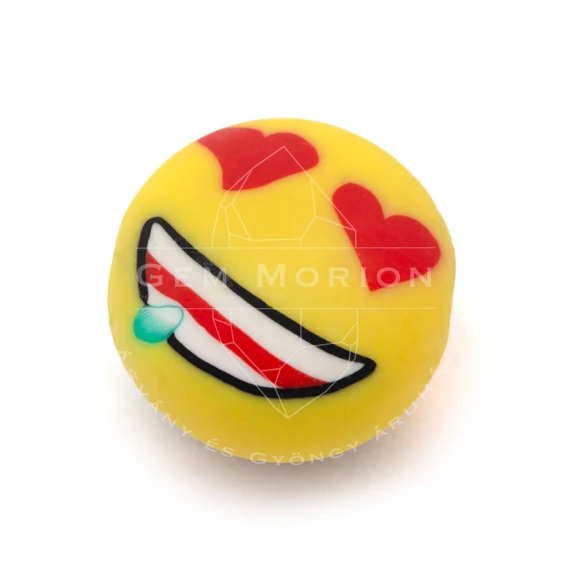 Polymer emoji, 11.minta, köztes dísz, kb. 10-13 mm