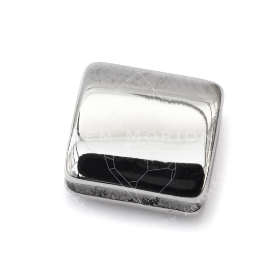 Nemesacél négyzet köztes dísz, makraméhoz, 8x7x4,5 mm, 1 db