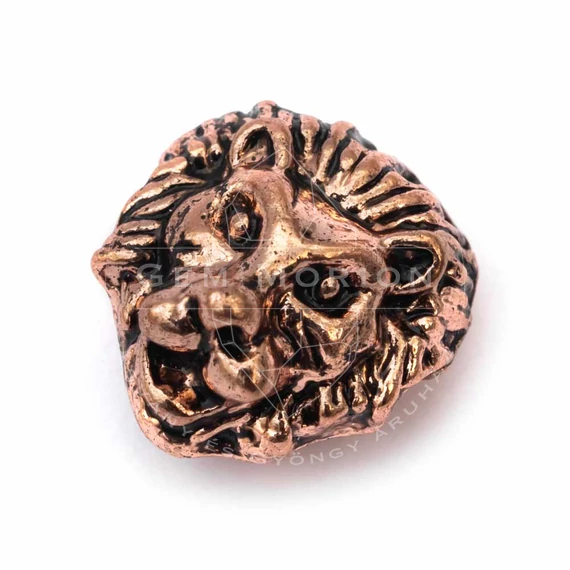 Oroszlánfej köztes dísz, rosegold szín, 1 db
