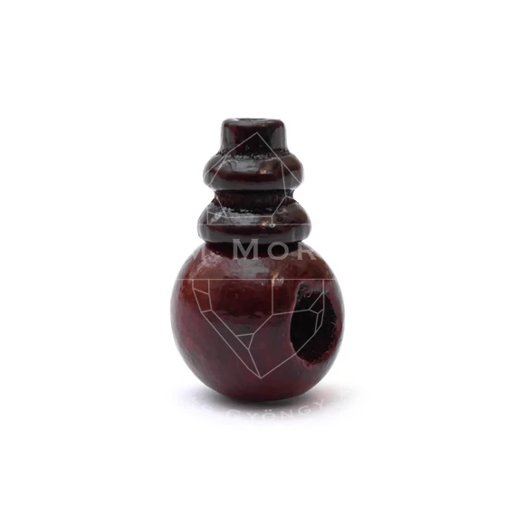 Fa guru gyöngy, mahagóni, színezett, 8 mm, 1 pár