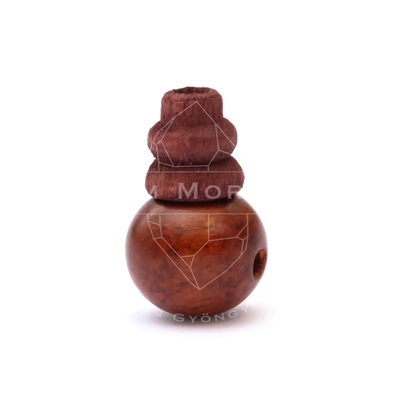 Fa guru gyöngy, bordó, 8 mm, 1 pár