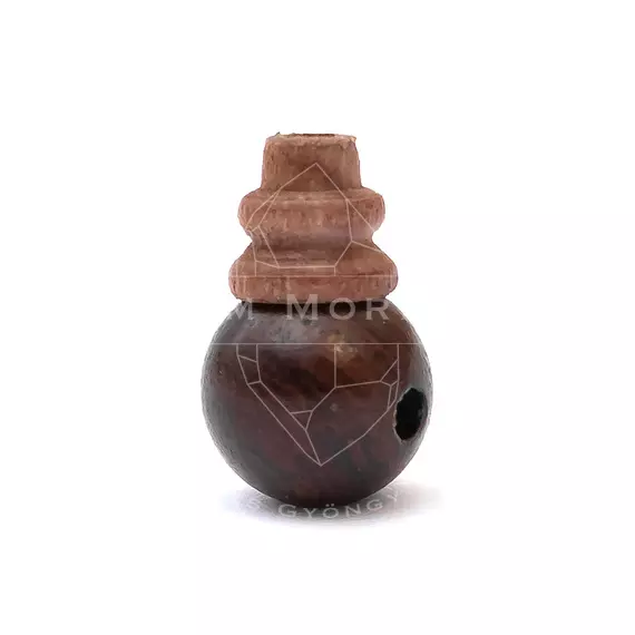 Fa guru gyöngy, sötétbarna, 8 mm, 1 pár