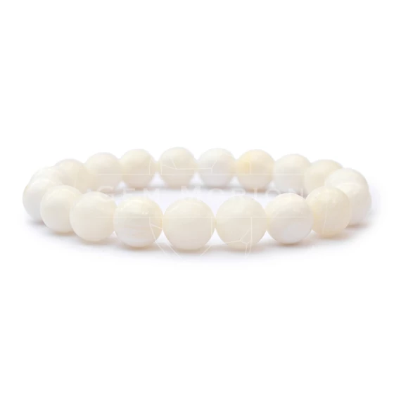 Gyöngyház gumis ásvány karkötő, 10 mm