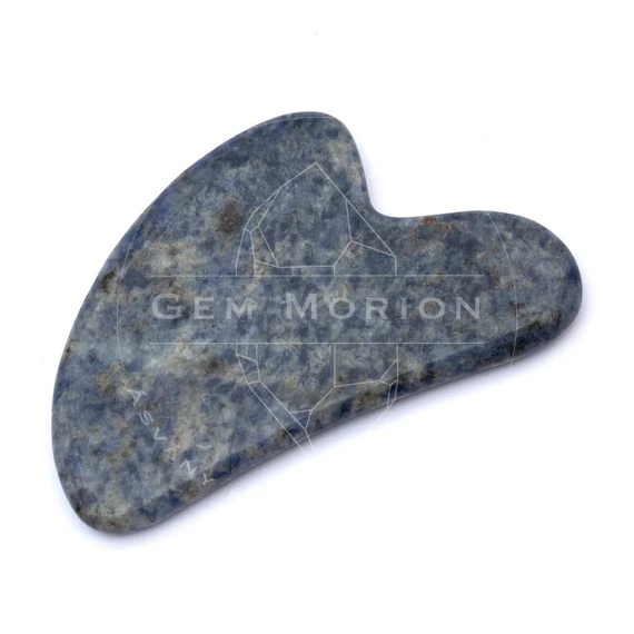Szodalit arcmasszírozó, Gua Sha, kb. 80x50 mm