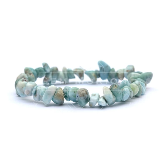 Larimar gumis törmelékköves karkötő