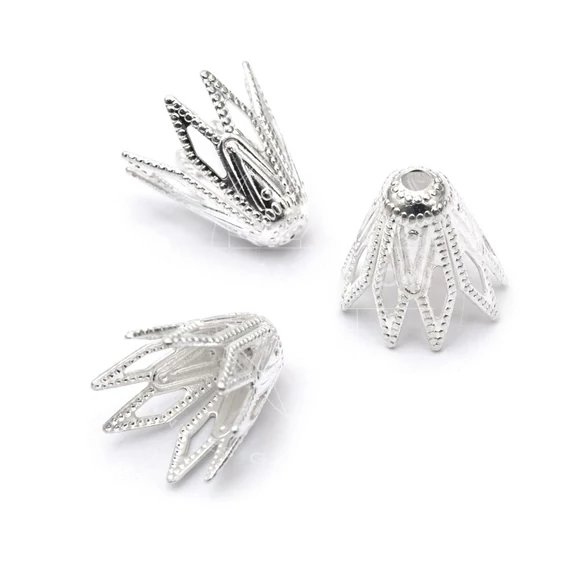 Gyöngykupak, ezüst szín, 9x9 mm, 10 db