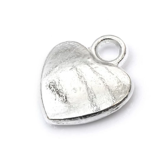 Szív medál, 12x10 mm (5 db)