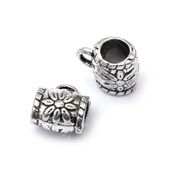 Medáltartó köztes dísz, virágos, 11x8 mm, 5 db