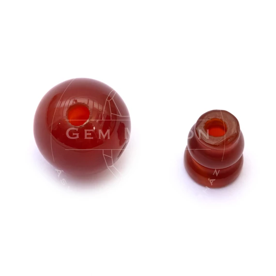 Karneol guru gyöngy, 10 mm, 1 pár