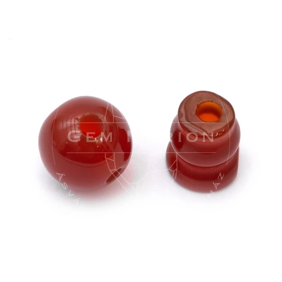 Karneol guru gyöngy, 8 mm, 1 pár