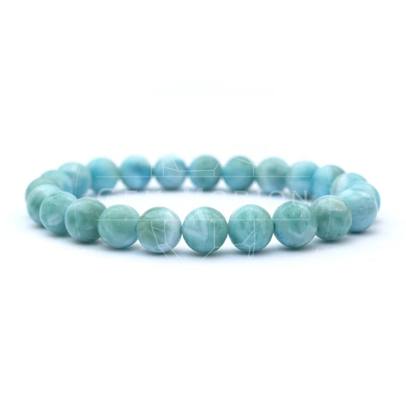 Larimar "AA" gumis ásvány karkötő, 8 mm, 18 cm