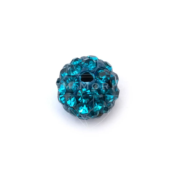 Pave disco gömb köztes dísz, türkizkék, 6 mm, 5 db