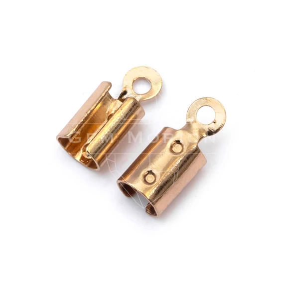 Papucs, láncvég, arany szín, 8x3 mm, 10 db
