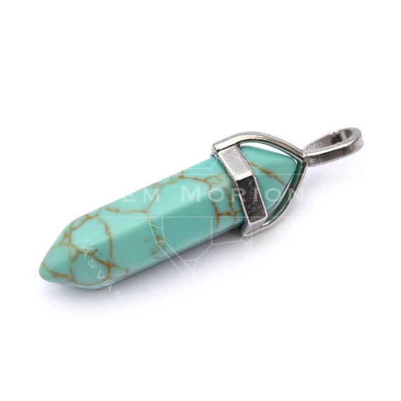 Türkinit kristály függő medál, 35x12 mm