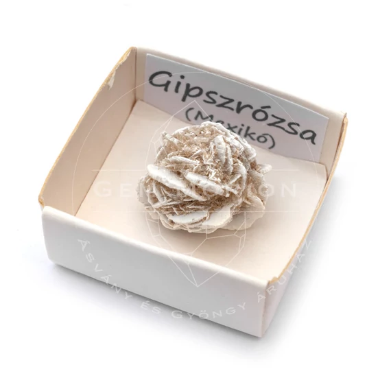 Gipszrózsa dobozos ásvány, mini, kb. 1 cm
