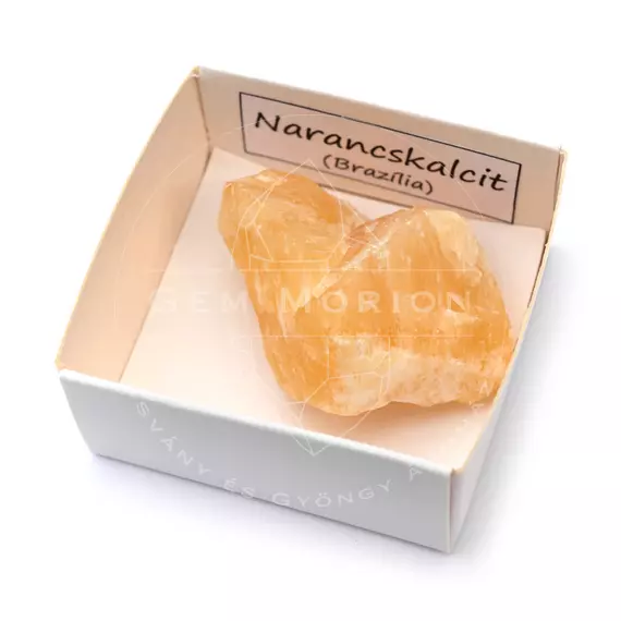Kalcit dobozos ásvány, narancs, extra (2), 10-20 g