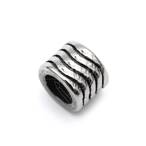 Nemesacél henger köztes dísz, hullám mintás, 9 mm, 1 db