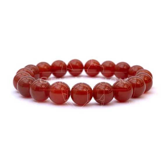 Karneol gumis ásvány karkötő, 10 mm