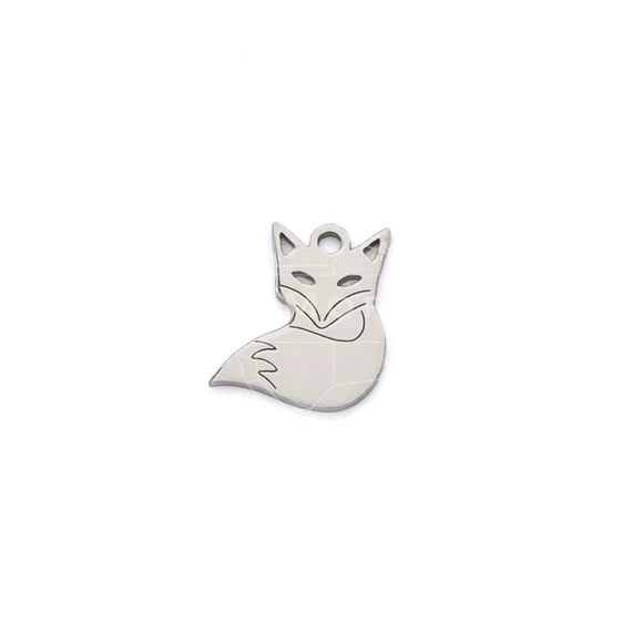 Nemesacél róka medál, 14x12 mm (1 db)
