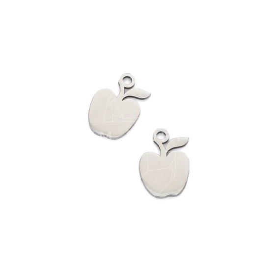 Nemesacél alma medál, 13x11 mm (2 db)