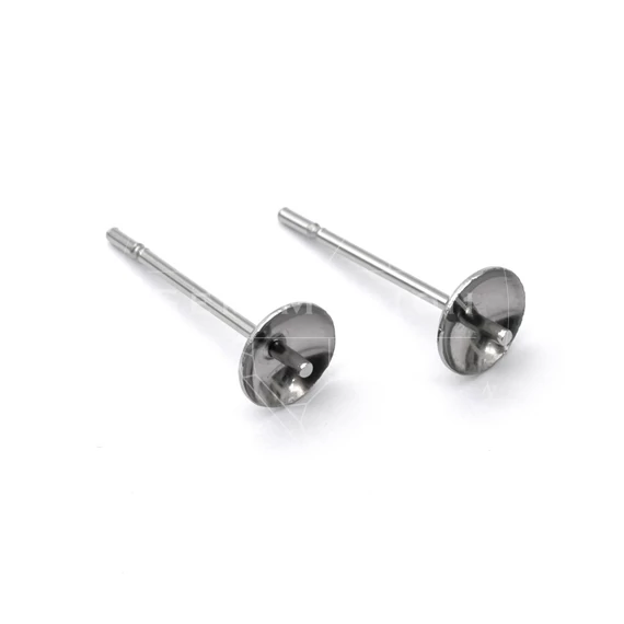 Nemesacél fülbevaló stift félig fúrt golyóhoz, 5 mm (20 db)