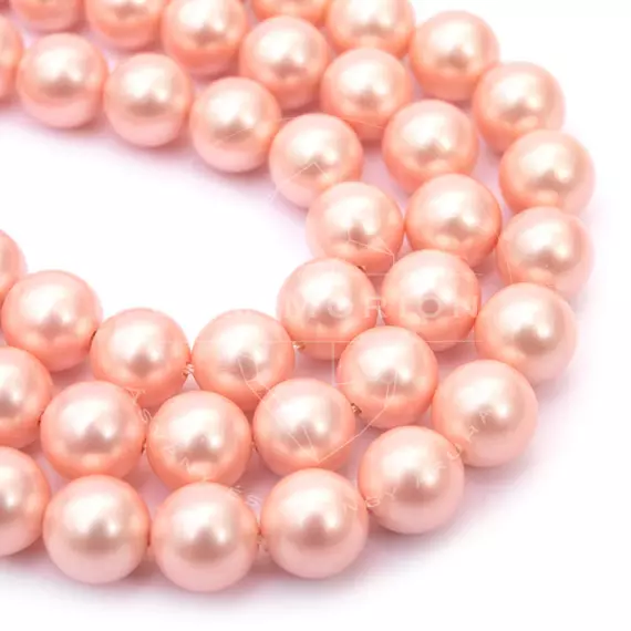 Shell pearl (rózsaszín) golyós szál, 8 mm, kb. 39 cm