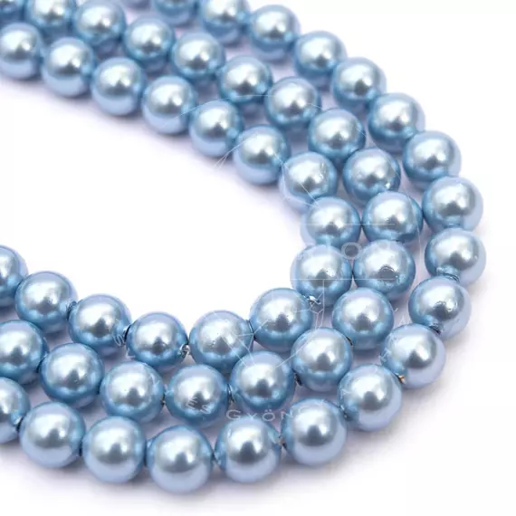 Shell pearl (világoskék) golyós szál, 6 mm, kb. 38 cm