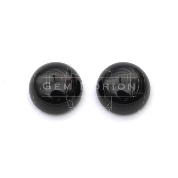 Ónix cabochon kő, kerek, 8 mm, 2 db