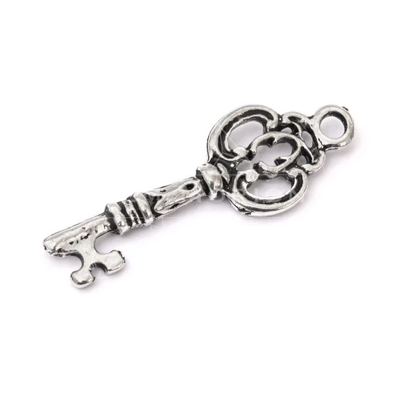 Kulcs medál, díszes, 25x7 mm (5 db)