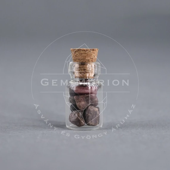 Rodonit ezoterikus üvegcse, mini méret, 18x10 mm
