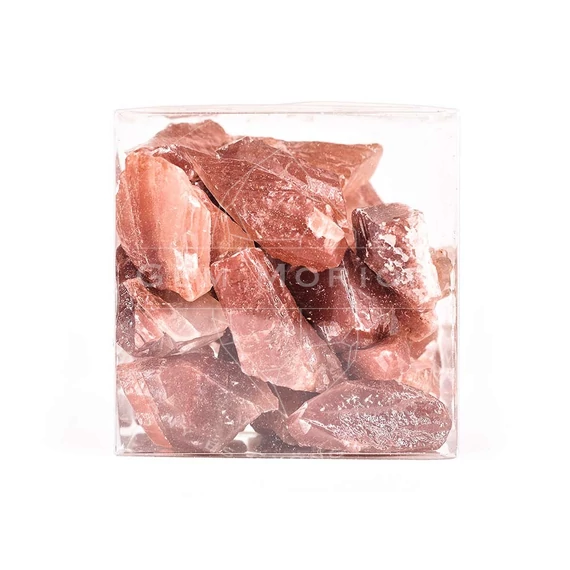 Vöröskalcit (extra) nyers ásvány dobozban (250 g)