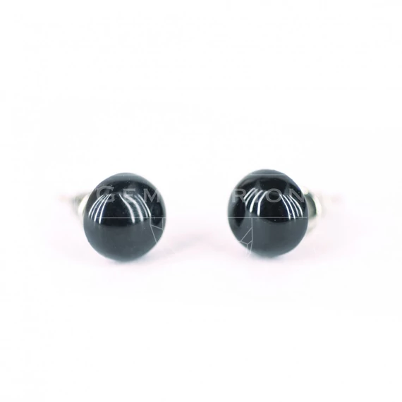 Ónix cabochon fülbevaló, 8 mm