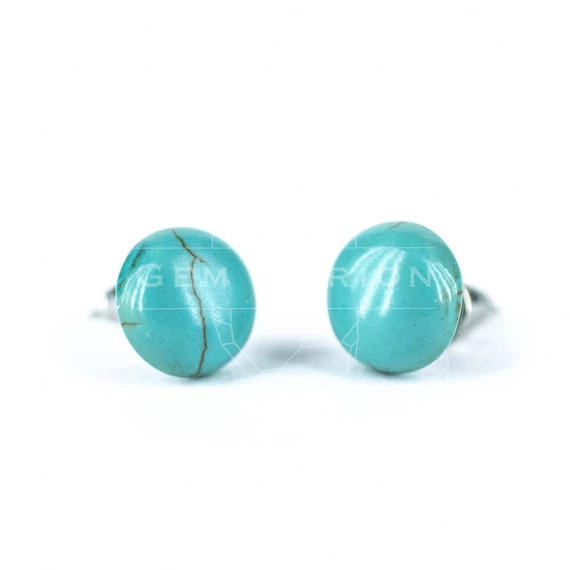 Türkinit cabochon fülbevaló, 10 mm
