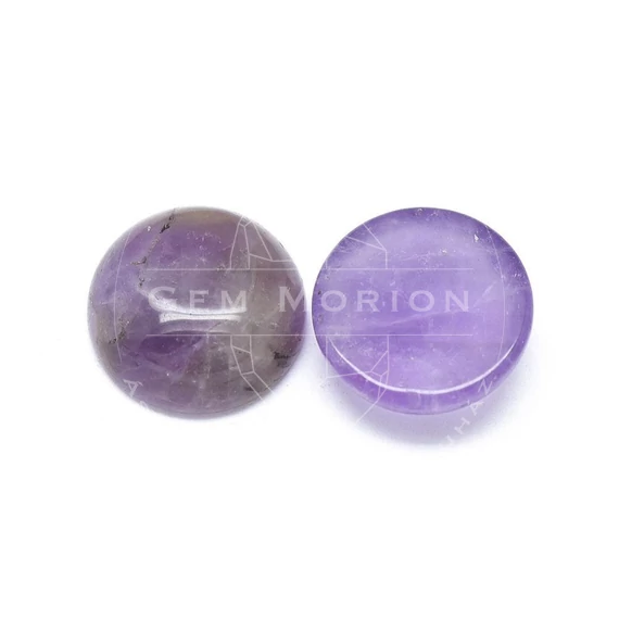 Ametiszt cabochon kő, 6x2,5 mm (2 db)
