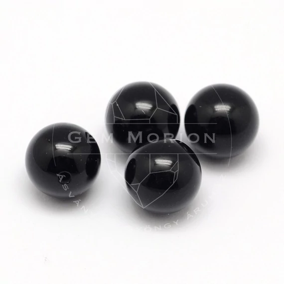 Ónix félig fúrt gyöngy, 6 mm (2 db)
